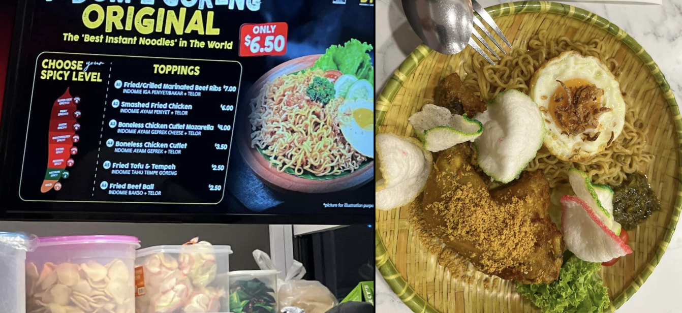 "S$12.5 indomie and fried chicken is extremely overpriced" — Customer unhappy over "S$6.50 misleading price"